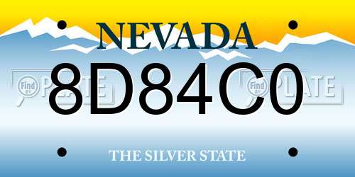 8D84C0 Nevada License Plate