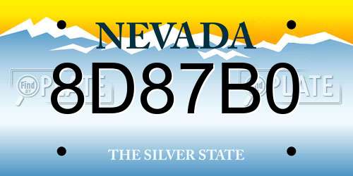 8D87B0 Nevada License Plate