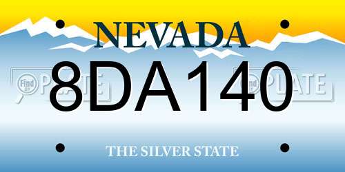 8DA140 Nevada License Plate