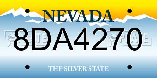 8DA4270 Nevada License Plate