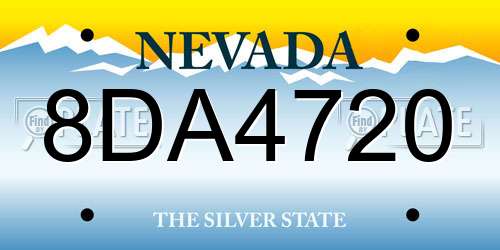 8DA4720 Nevada License Plate