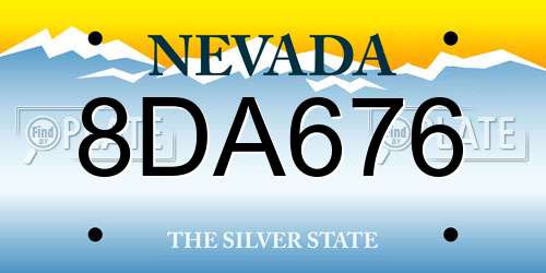 8DA676 Nevada License Plate