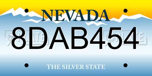 8DAB454 Nevada License Plate
