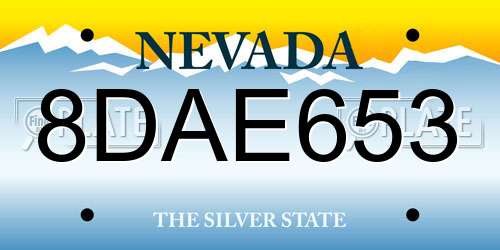 8DAE653 Nevada License Plate