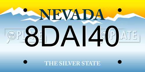 8DAI40 Nevada License Plate
