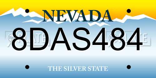 8DAS484 Nevada License Plate