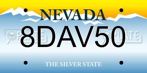 8DAV50 Nevada License Plate