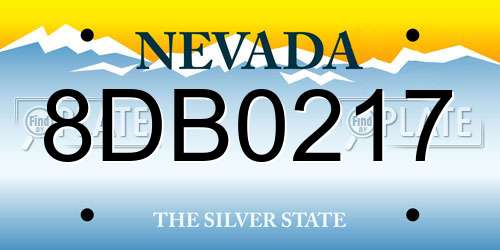 8DB0217 Nevada License Plate
