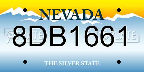 8DB1661 Nevada License Plate