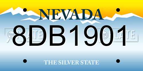 8DB1901 Nevada License Plate