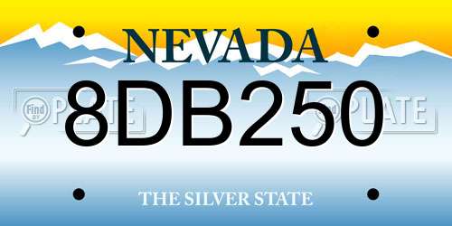 8DB250 Nevada License Plate