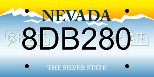 8DB280 Nevada License Plate