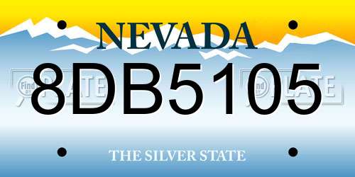 8DB5105 Nevada License Plate