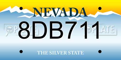 8DB711 Nevada License Plate