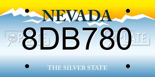8DB780 Nevada License Plate