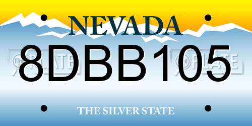 8DBB105 Nevada License Plate