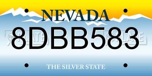 8DBB583 Nevada License Plate