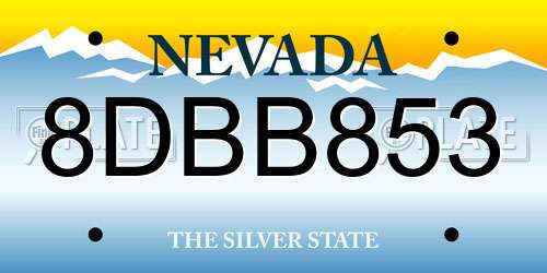 8DBB853 Nevada License Plate