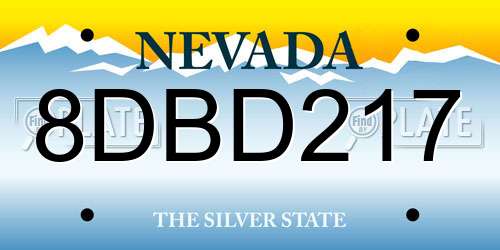 8DBD217 Nevada License Plate