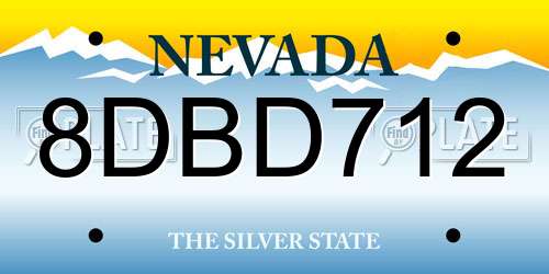 8DBD712 Nevada License Plate