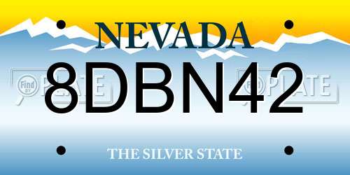 8DBN42 Nevada License Plate