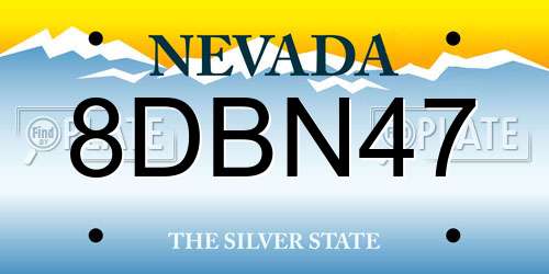 8DBN47 Nevada License Plate