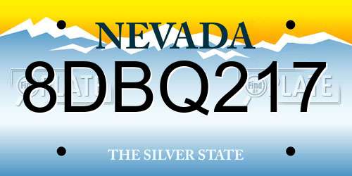 8DBQ217 Nevada License Plate
