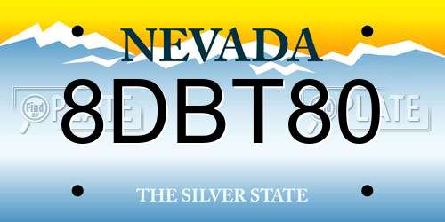 8DBT80 Nevada License Plate
