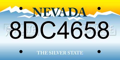 8DC4658 Nevada License Plate