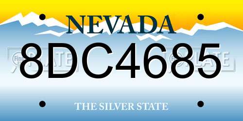 8DC4685 Nevada License Plate