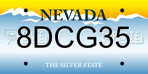 8DCG35 Nevada License Plate