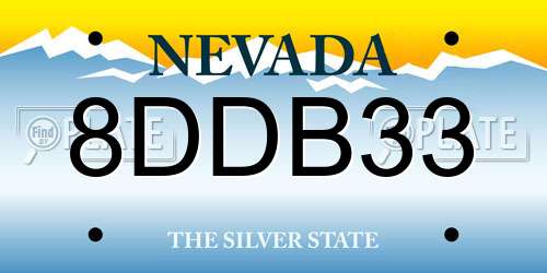 8DDB33 Nevada License Plate