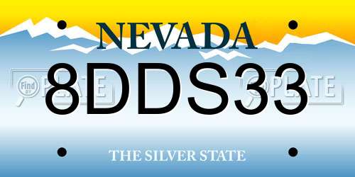 8DDS33 Nevada License Plate