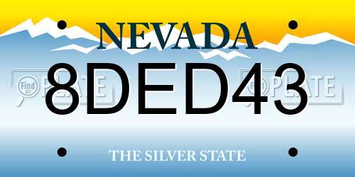 8DED43 Nevada License Plate