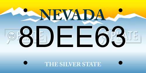 8DEE63 Nevada License Plate