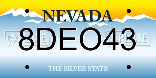 8DEO43 Nevada License Plate