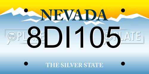 8DI105 Nevada License Plate