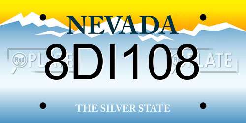 8DI108 Nevada License Plate