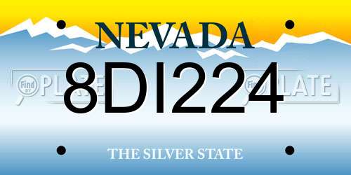 8DI224 Nevada License Plate