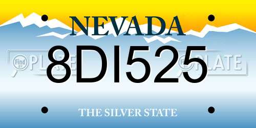 8DI525 Nevada License Plate
