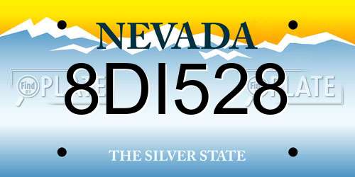 8DI528 Nevada License Plate