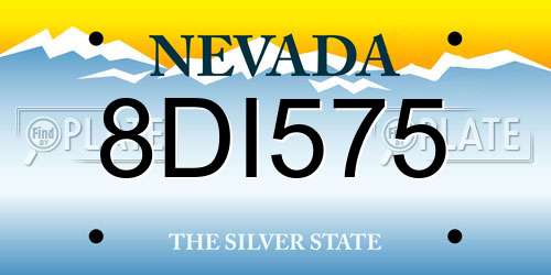 8DI575 Nevada License Plate