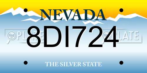 8DI724 Nevada License Plate