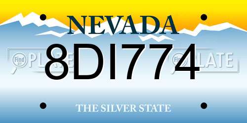 8DI774 Nevada License Plate