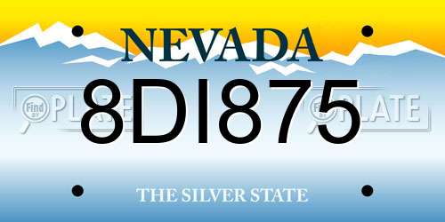 8DI875 Nevada License Plate