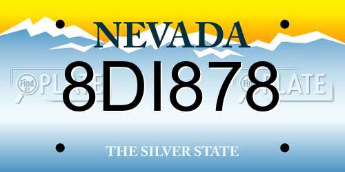 8DI878 Nevada License Plate