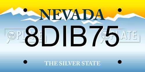 8DIB75 Nevada License Plate