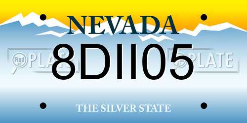 8DII05 Nevada License Plate