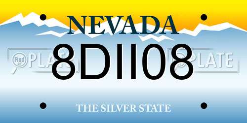 8DII08 Nevada License Plate