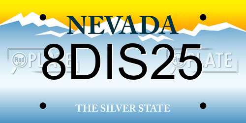 8DIS25 Nevada License Plate